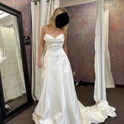 Wedding Dress And Pearl Veil