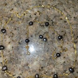 Tahiti Pearl Necklace,  Bracelet,  Earrings