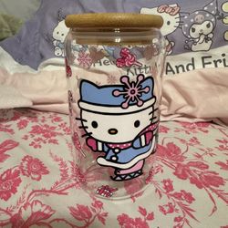 Hello Kitty winter theme  Ice Skating Tumbler 