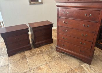5-Drawer Tall Dresser and pair of nights stands