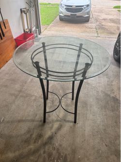 Glass & metal high top table ￼
