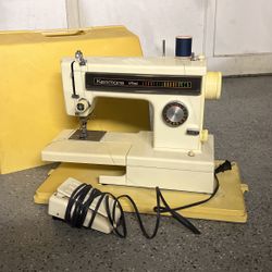 Vintage Sears Kenmore Portable Sewing Machine With Foot Pedal and Case