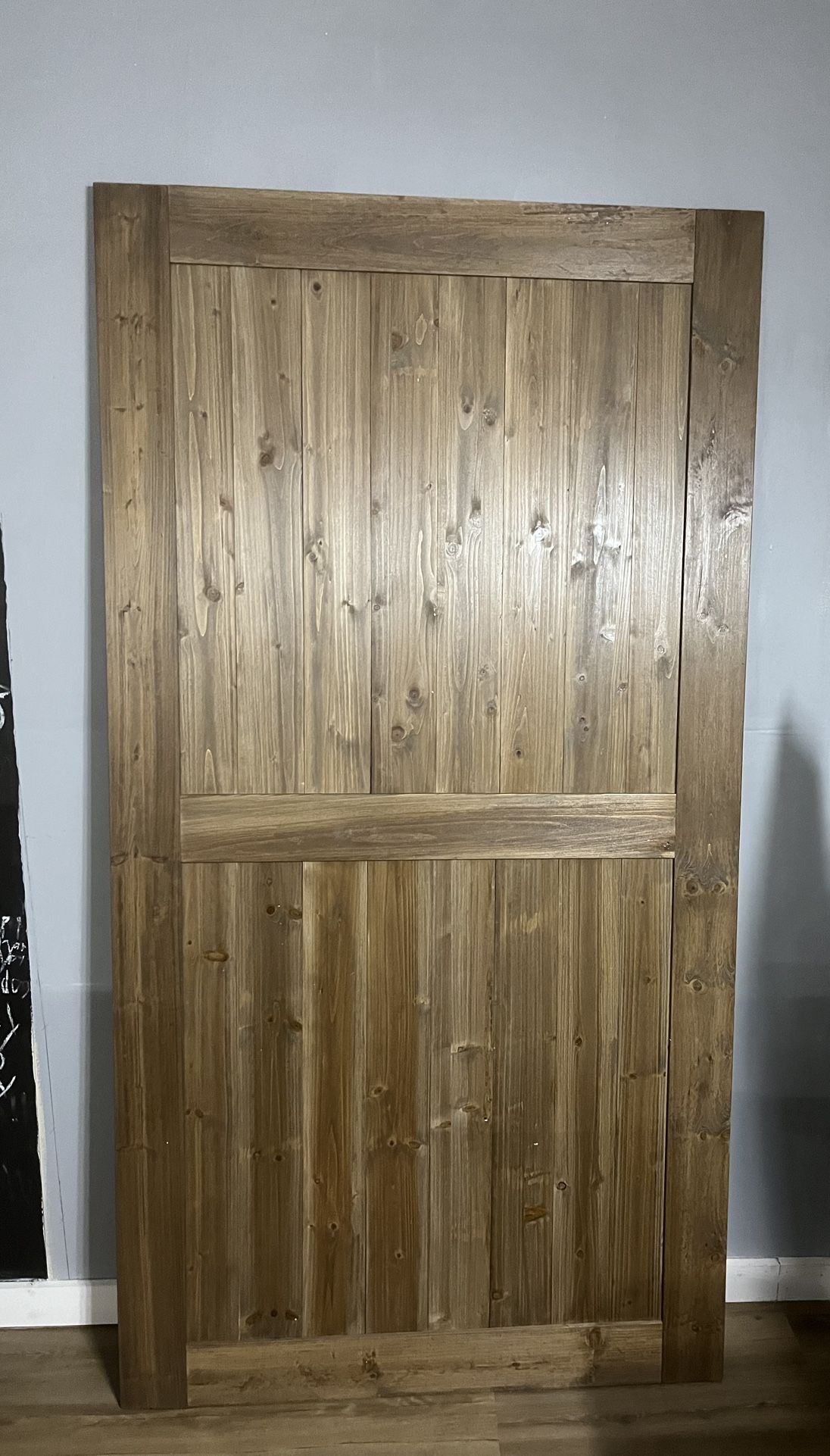 HOMACER 44”x 84” Walnut Solid Pine Wood Interior Sliding Barn Door ( without hardwares) .