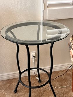 Glass Bistro Table And 3 Pub Chairs