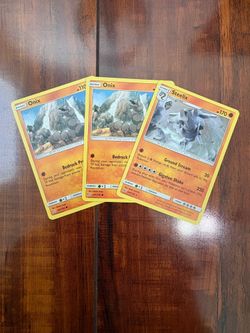 Pokemon Onix & Steelix Unified Minds Non-Holo Common & Rare Lot of 3! NM