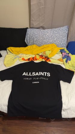 Large, black All Saints oversized t-shirt