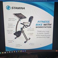 Stamina WIRK Ride Exercise Bike With Workstation