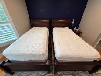 2 Pottery Barn Twin Sleigh Bed Frames color -espresso