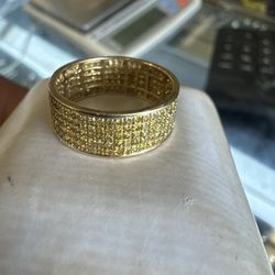 Designer 14K Yellow Gold Diamond Ring