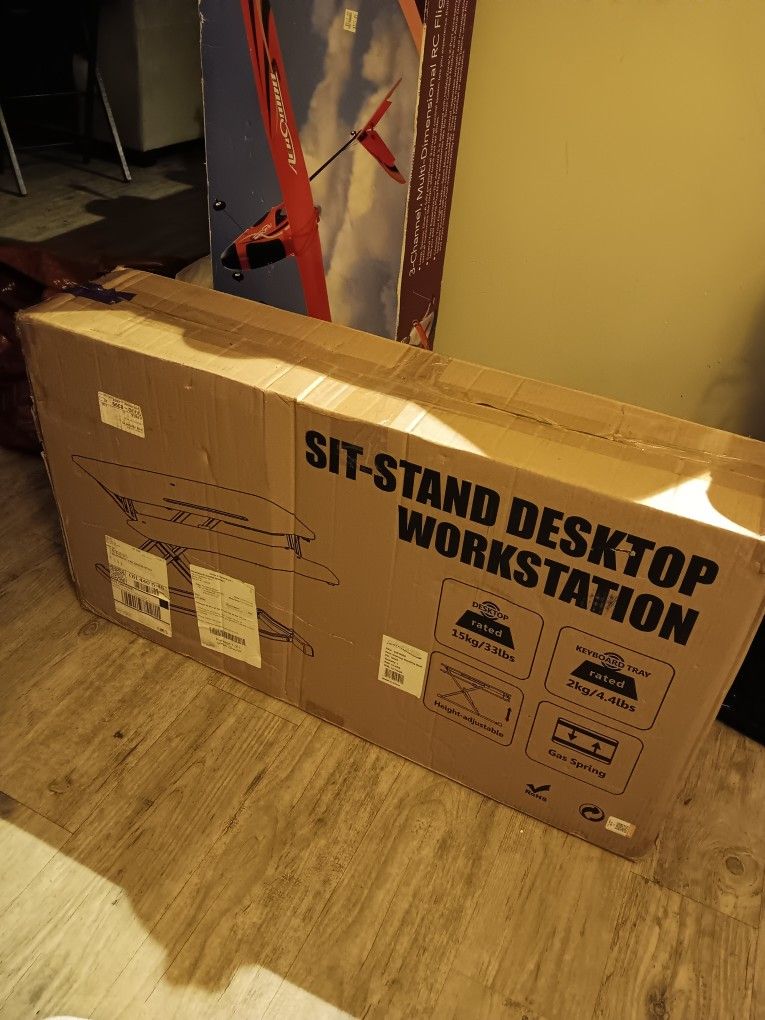 Conquer 240-SD02 Height Adjustable Standing Desk Monitor Riser Workstation
