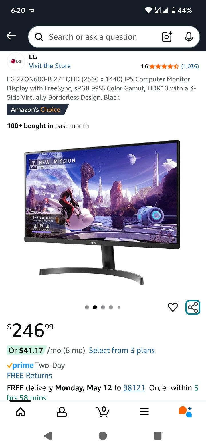LG 27" QHD Monitor - LG 27QN600B