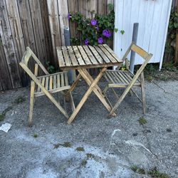Folding Bistro Set One Table 2 Chairs