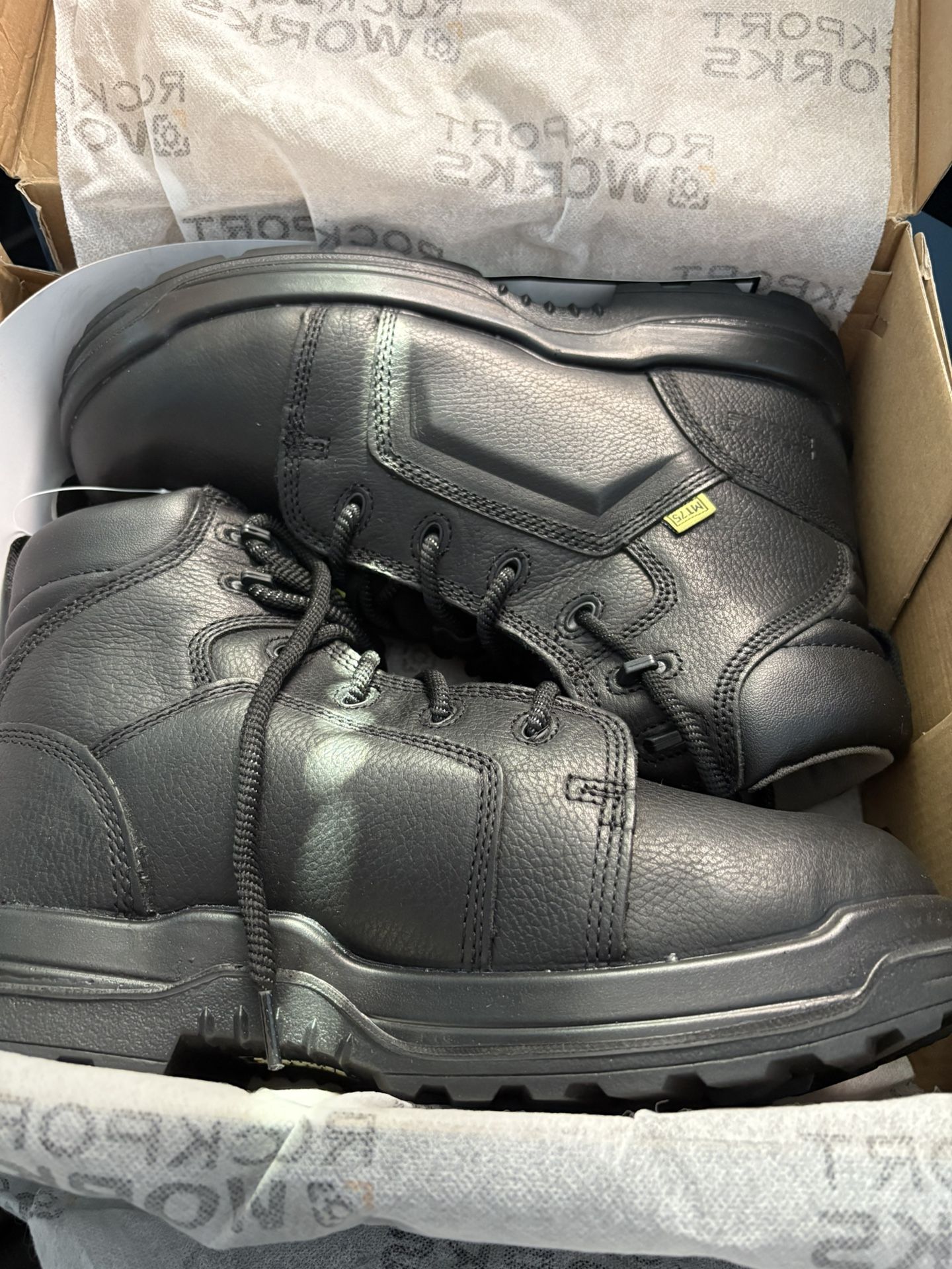 Rockport Works More Energy Black 6” Lace Toe Work Boot RK6465