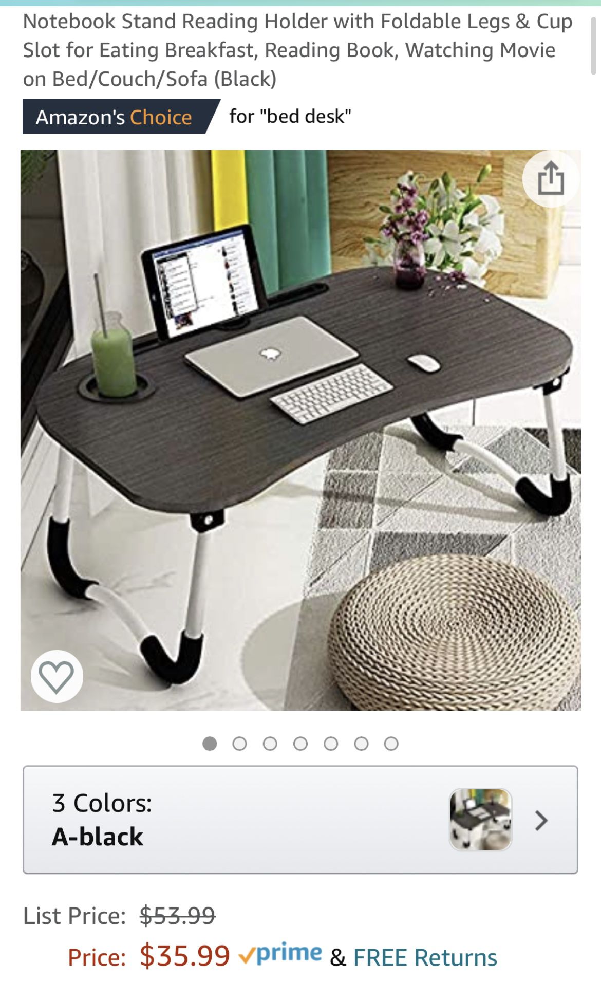 Portable Laptop Bed Tray Table Notebook Stand