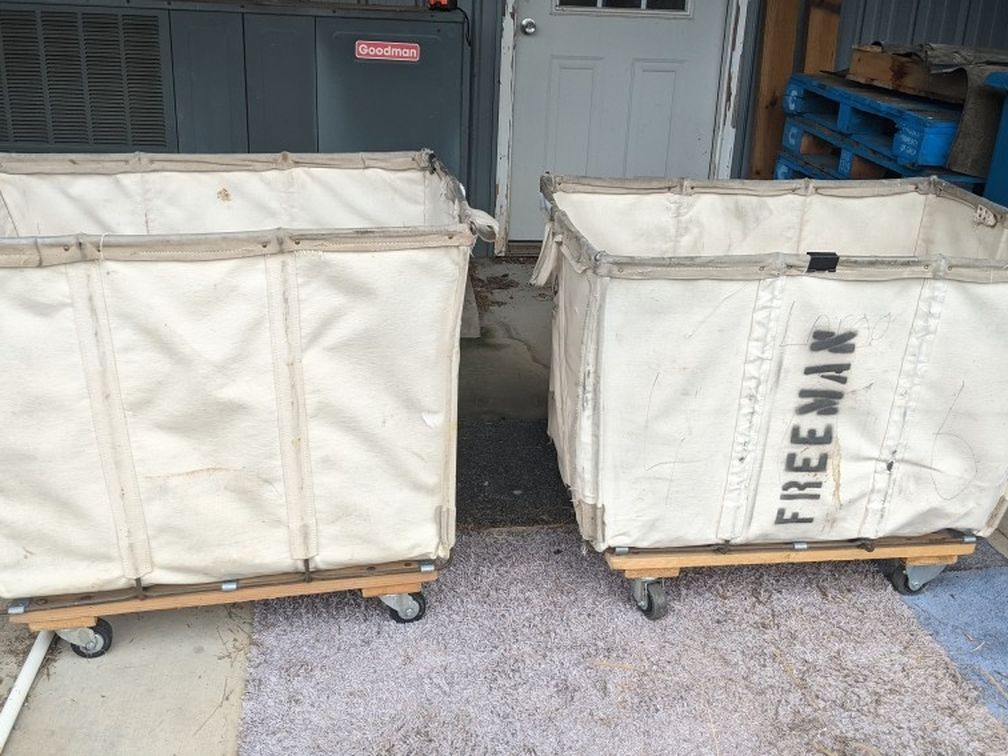 Canvas Rolling Textile Buggy Lot Of 2