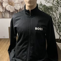 Hugo Ease Logo-Print Full-Zip Terry Jacket Men’s Size XL