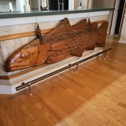 Solid Wood Carved Fish