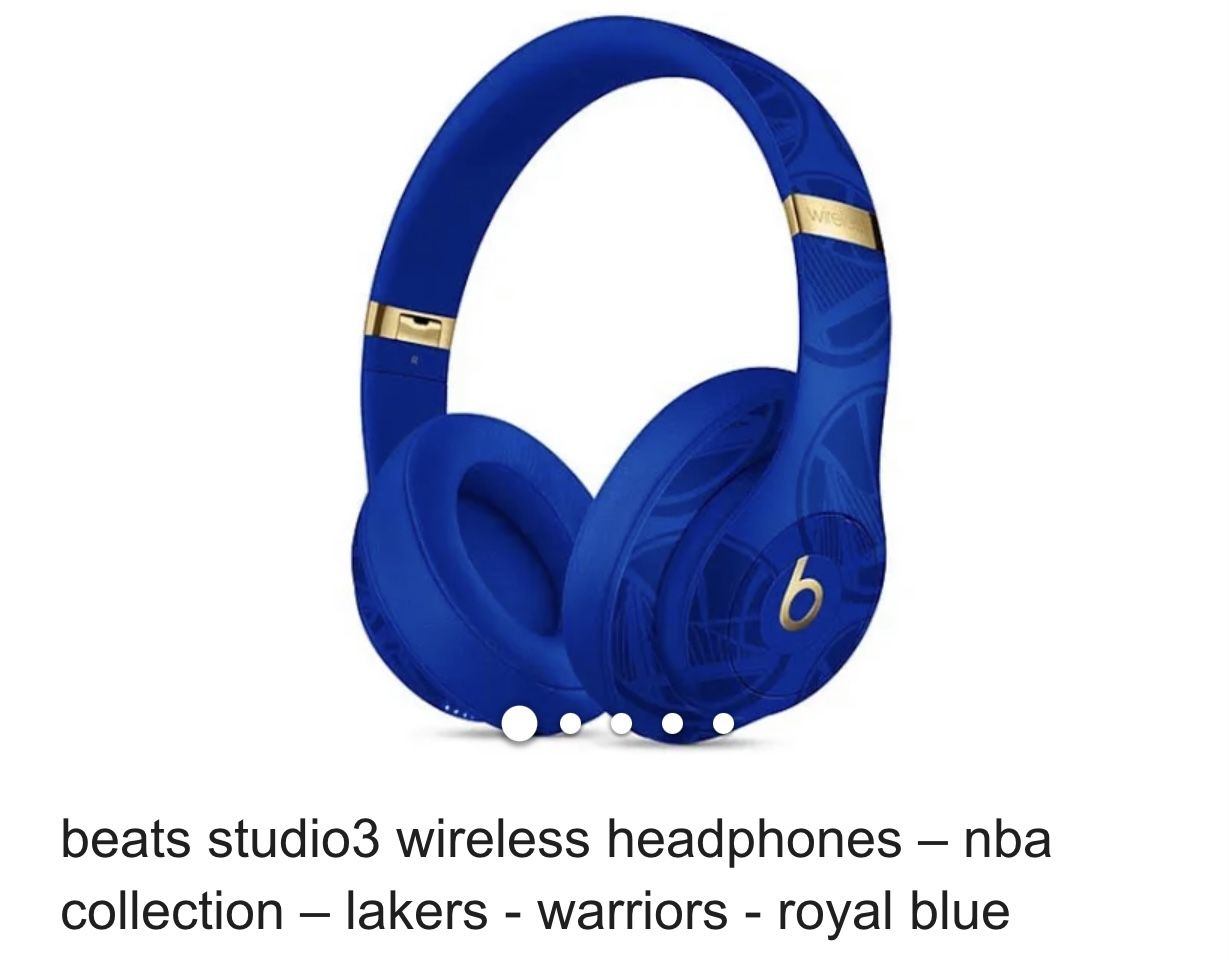 beats studio wireless headphones - nba collection - lakers - warriors - royal blue