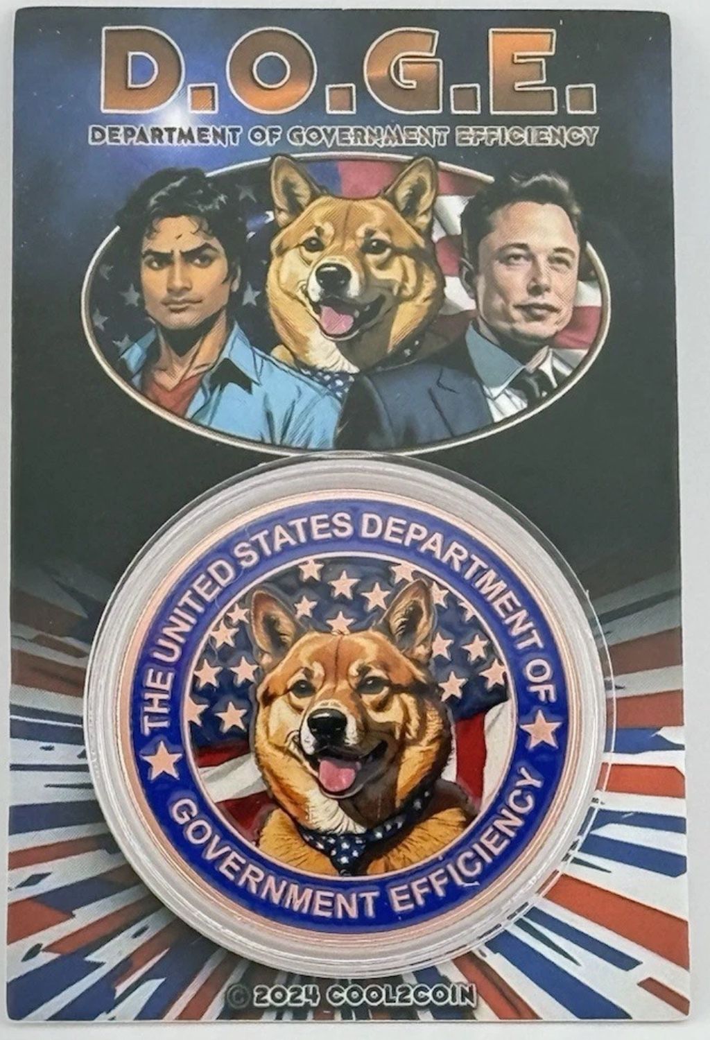 DOGE Coin: Department of Government Efficiency • Elon Musk • 33 Grams (> 1 oz) Pure Copper Round in Capsule (.999 Fine) • Limited Mintage
