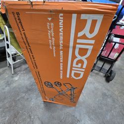 Foldable Mobile Miter Saw Stand with Mounting Braces