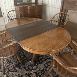Antique Dining Table And Chairs 