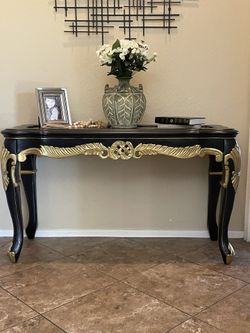 Elegant Refinished Antique Entry Table 