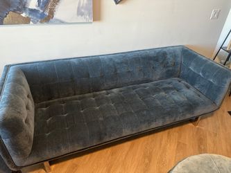 Velvet Sofa Set 4-Piece – Like New, Blue &amp; Gray - Sanford, FL