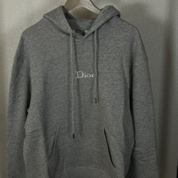 Dior Light Grey Hoodie Relaxed Pullover Fit Size (medium)