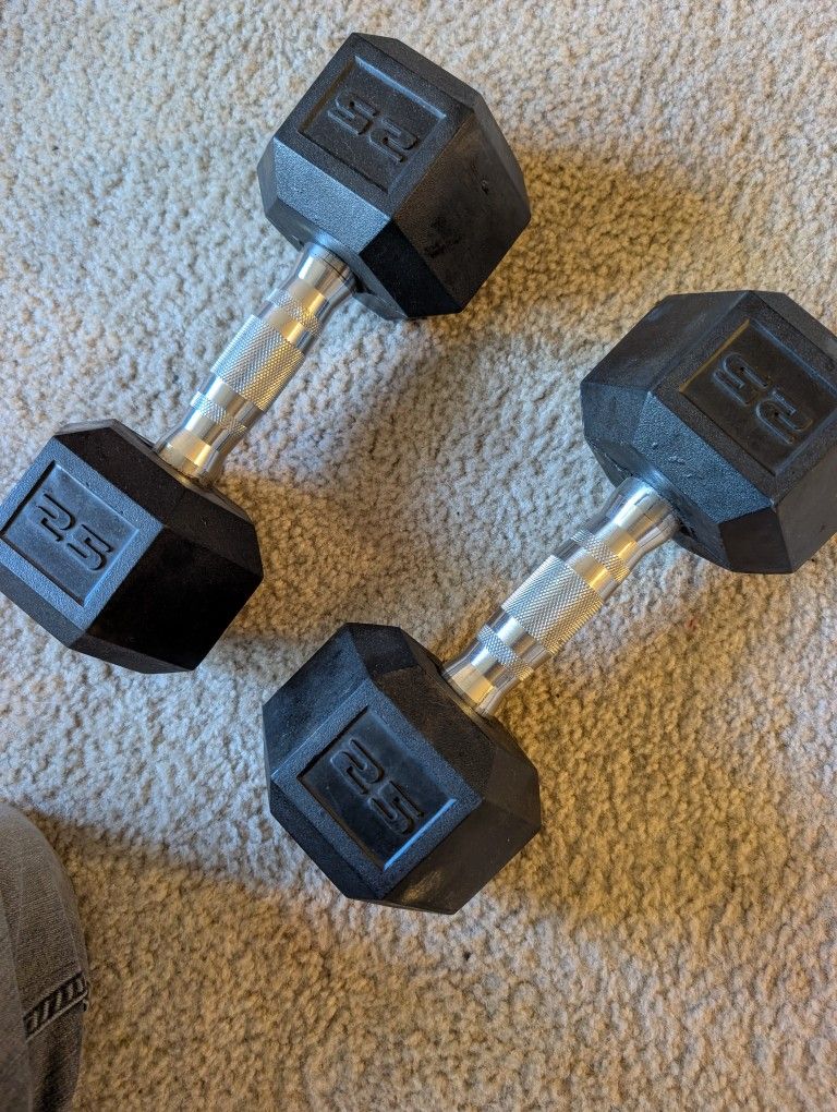 Pair Of 25 Pound Dumbbells 