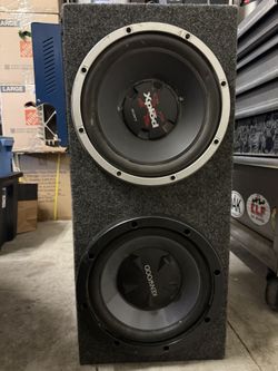 2 Subwoofer With Box And Amp