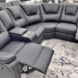 New Sectional In Box Recliner Sofa 
