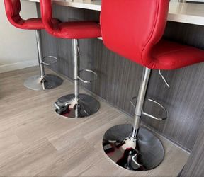 Red Adjustable Bar Stools
