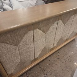 Brand New Noir Solid wood Sideboard with seagrass doors