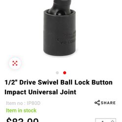 1/2” Snap-on Swivel Ball Impact Joint