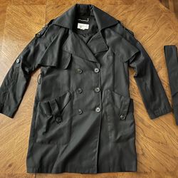 BCBGeneration Light Weight Black Women’s Trench Coat with Optional Belt - Size M