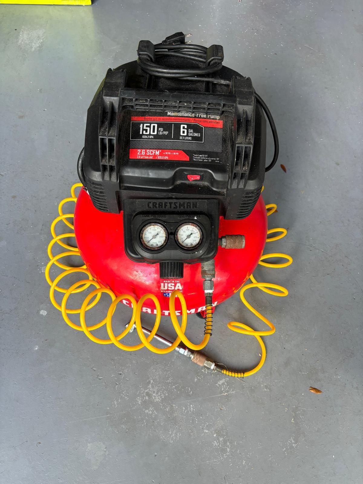 Craftsman 6-Gallon Pancake Air Compressor – 150 PSI
