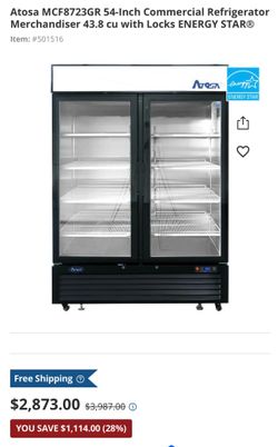 2 Door Cooler Brand New Atosa