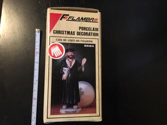 Vintage Collectible Flambro" Emmett Kelly Jr."Porcelain Teacher Ornament 4.25" H