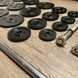 200 lbs Yes4All Cast Iron Adjustable Dumbbells With Connector To Convert In Small Bar