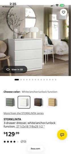 Three drawer dresser