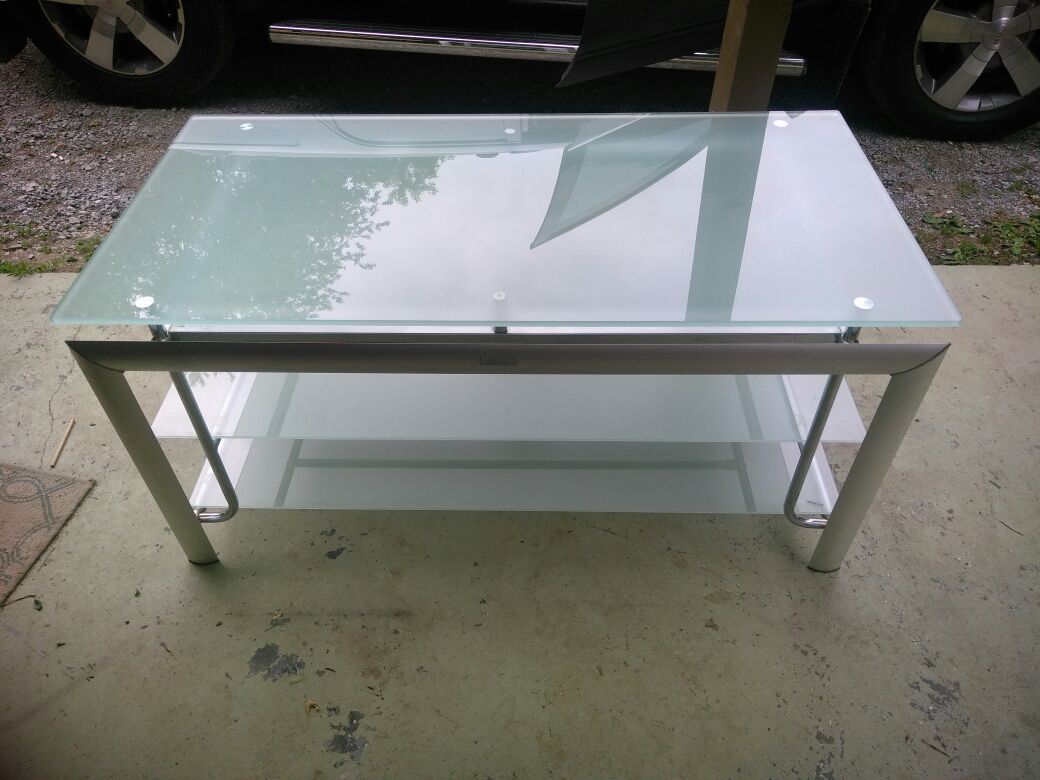 Rare maxim magazine frosted tempered glass TV stand