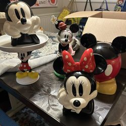 Disney Mickey Minnie Cake Stand Cookie Jar Bank
