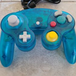 GameCube Controller - Transparent Teal Blue - Nintendo Wii Joystick