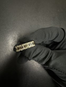 14K YG 3 Ctw. Emerald Wedding Band