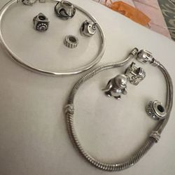 Two Bracelets 7 Charms Pandora