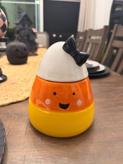 Candy corn cookie jar