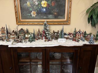 Christmas Village Collection with Figurines and Trees