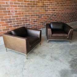 Restoration Hardware Italia Leather Chairs -Delivery Available