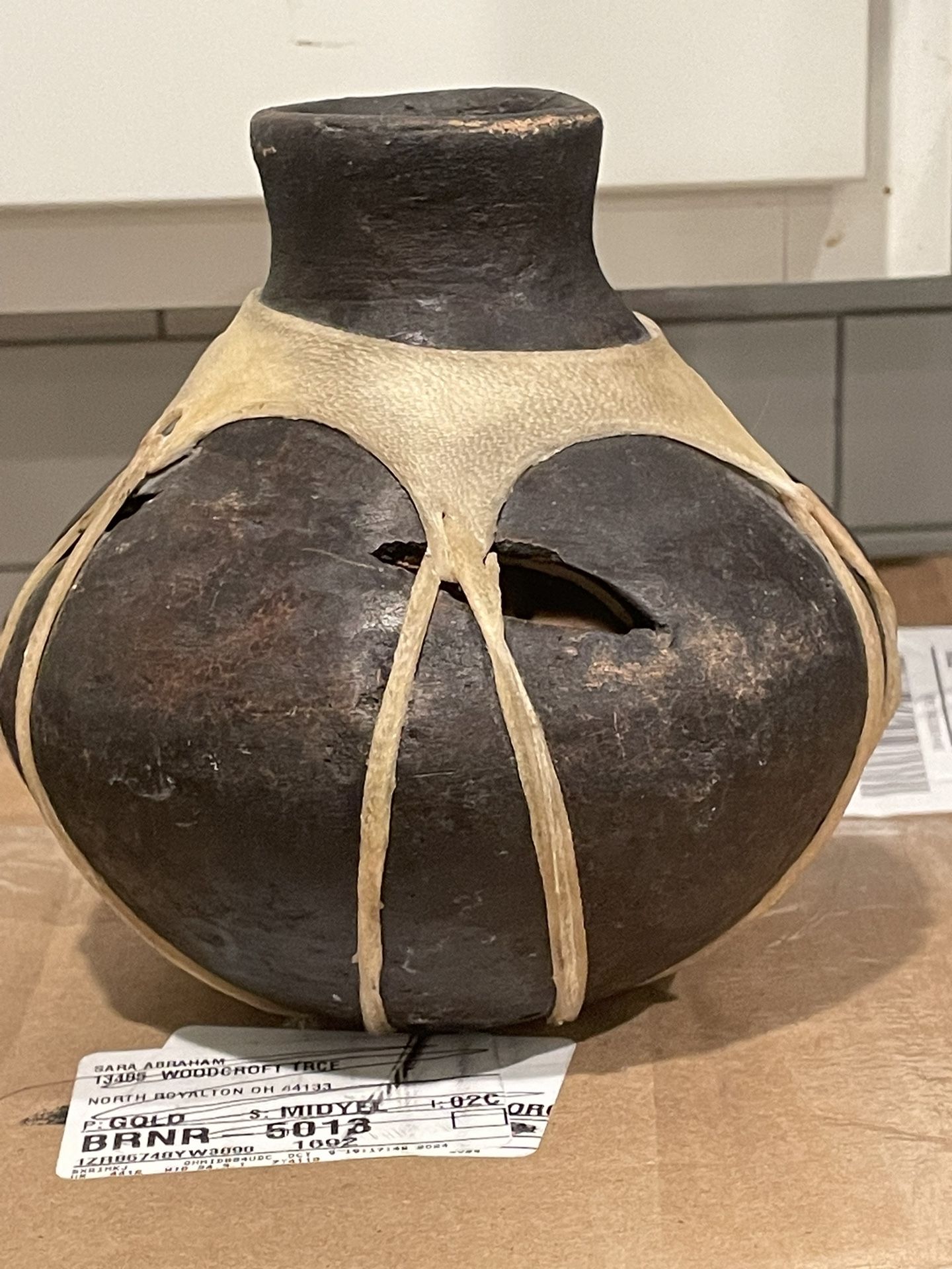 Tarahumara Pottery with Rawhide Wrap