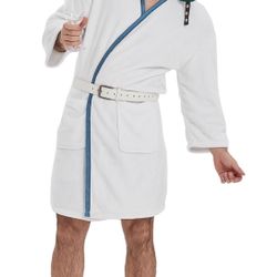 Cousin Eddie Robe and Hat - Eddie Robe Belt Set with Trapper Hat from National Lampoons Christmas Vacation for Halloween Christmas Cosplay Costume Whi